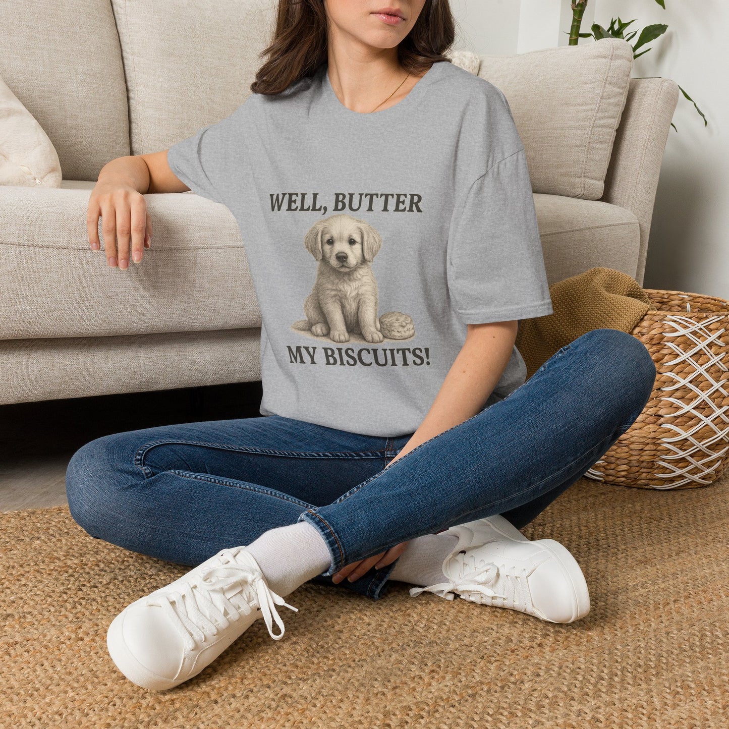 Well Butter My Biscuits Funny Puppy T-Shirt