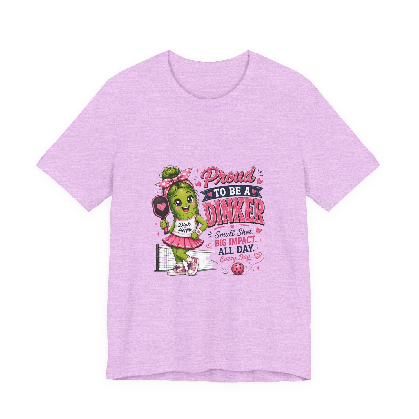 Proud To Be A Dinker T-Shirt — Cute Pickle Mascot Cheerleader Tee