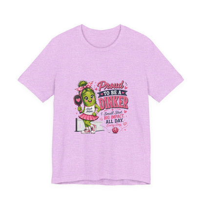 Proud To Be A Dinker T-Shirt — Cute Pickle Mascot Cheerleader Tee