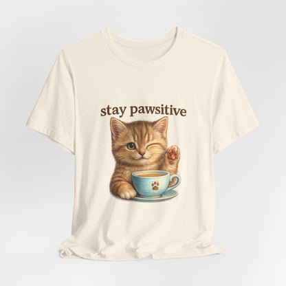 Stay Pawsitive Cute Cat T-Shirt