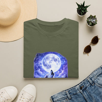 Howling Wolf Under Full Moon T-Shirt