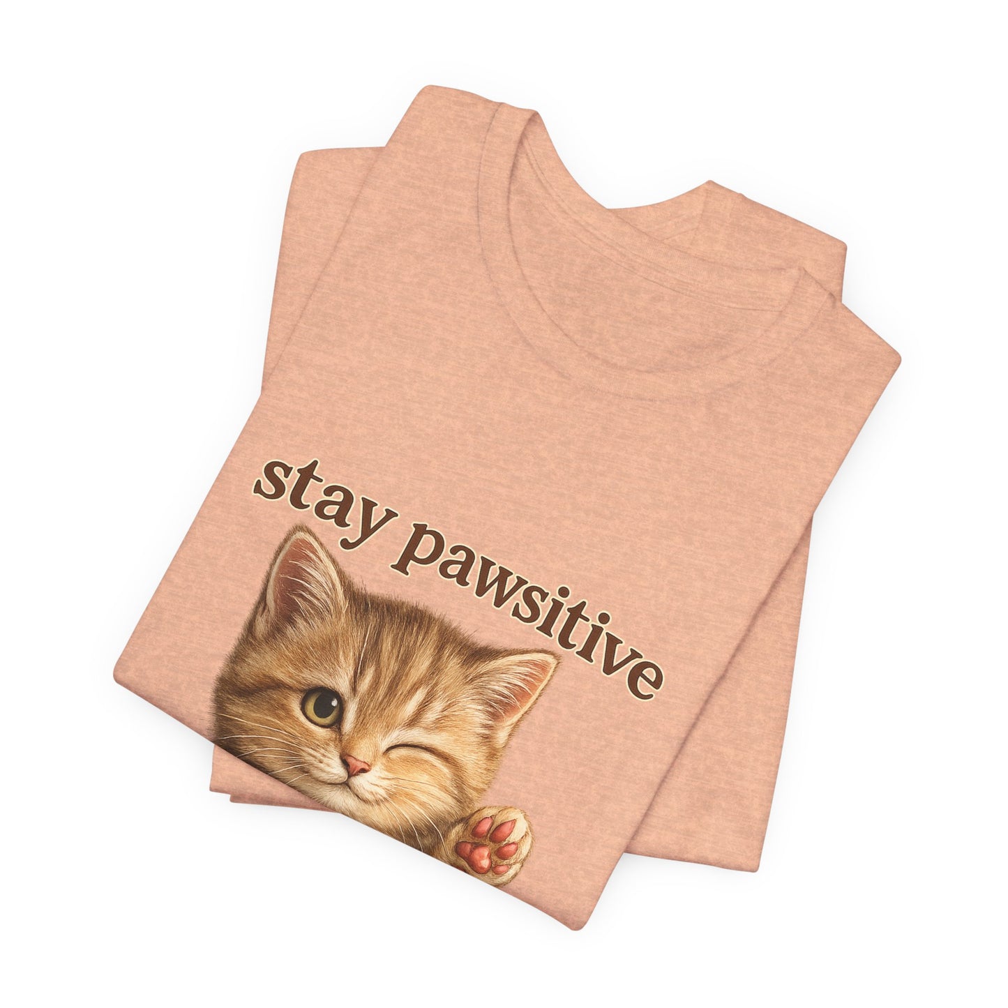 Stay Pawsitive Cute Cat T-Shirt