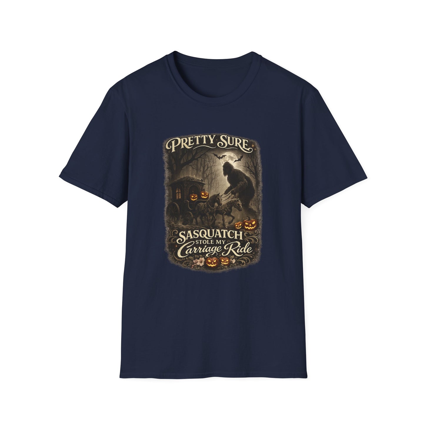 Sasquatch Stole My Carriage Ride Funny Halloween T-Shirt
