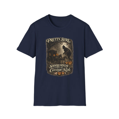 Sasquatch Stole My Carriage Ride Funny Halloween T-Shirt