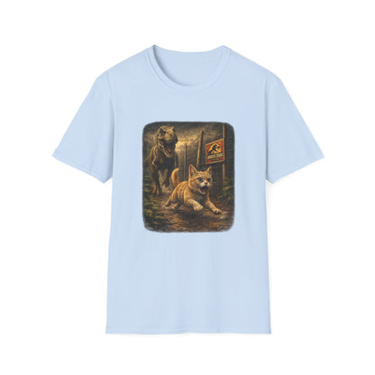 Jurassic Park Cats T‑Shirt — Retro Dino & Cat Mashup Tee