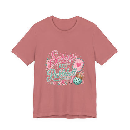 Pickleball T‑Shirt - "Sorry I Have Pickleball" Floral Graphic Tee