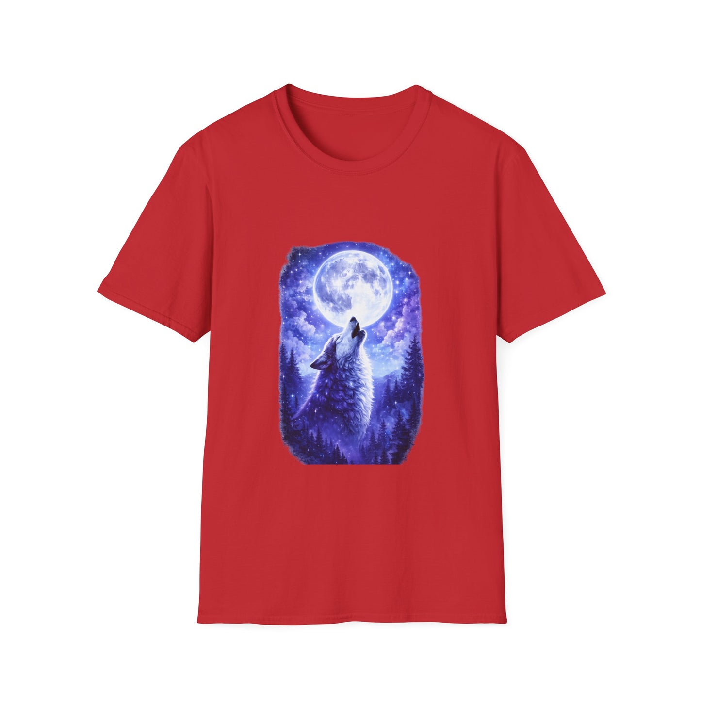 Howling Wolf Under Full Moon T-Shirt