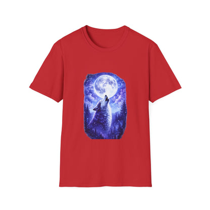Howling Wolf Under Full Moon T-Shirt