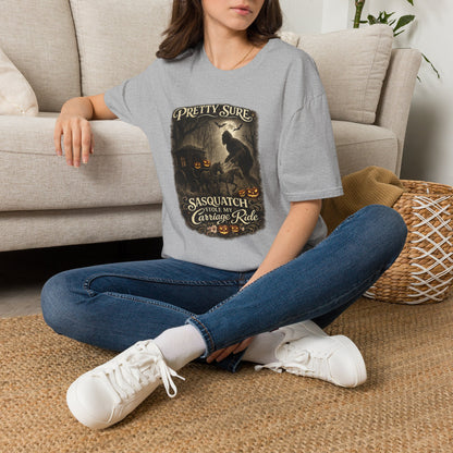 Sasquatch Stole My Carriage Ride Funny Halloween T-Shirt