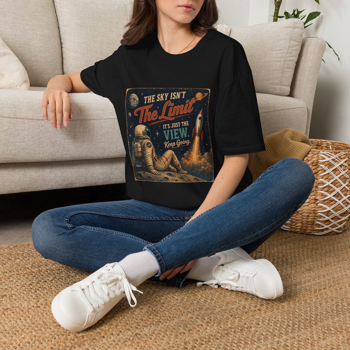 T-Shirt — "The Sky Isn't The Limit" Vintage Space Retro Graphic Tee