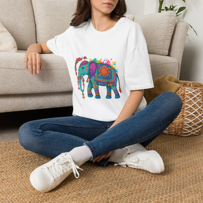 Vibrant Mandala Elephant Indian Art T-Shirt
