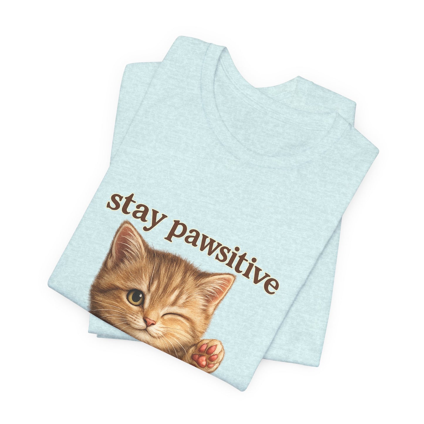 Stay Pawsitive Cute Cat T-Shirt