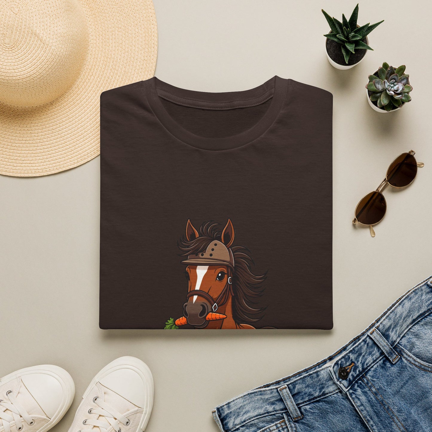 Barn Hair, Don't Care Funny Equestrian T-Shirt