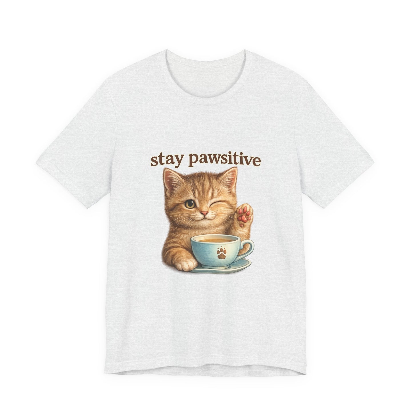 Stay Pawsitive Cute Cat T-Shirt