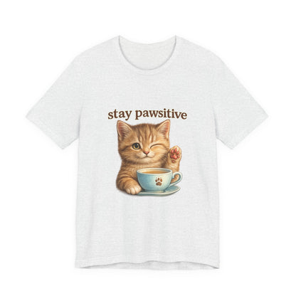 Stay Pawsitive Cute Cat T-Shirt