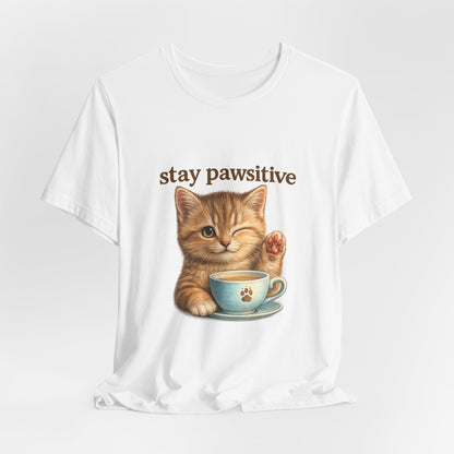 Stay Pawsitive Cute Cat T-Shirt