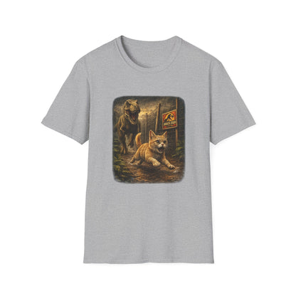 Jurassic Park Cats T‑Shirt — Retro Dino & Cat Mashup Tee