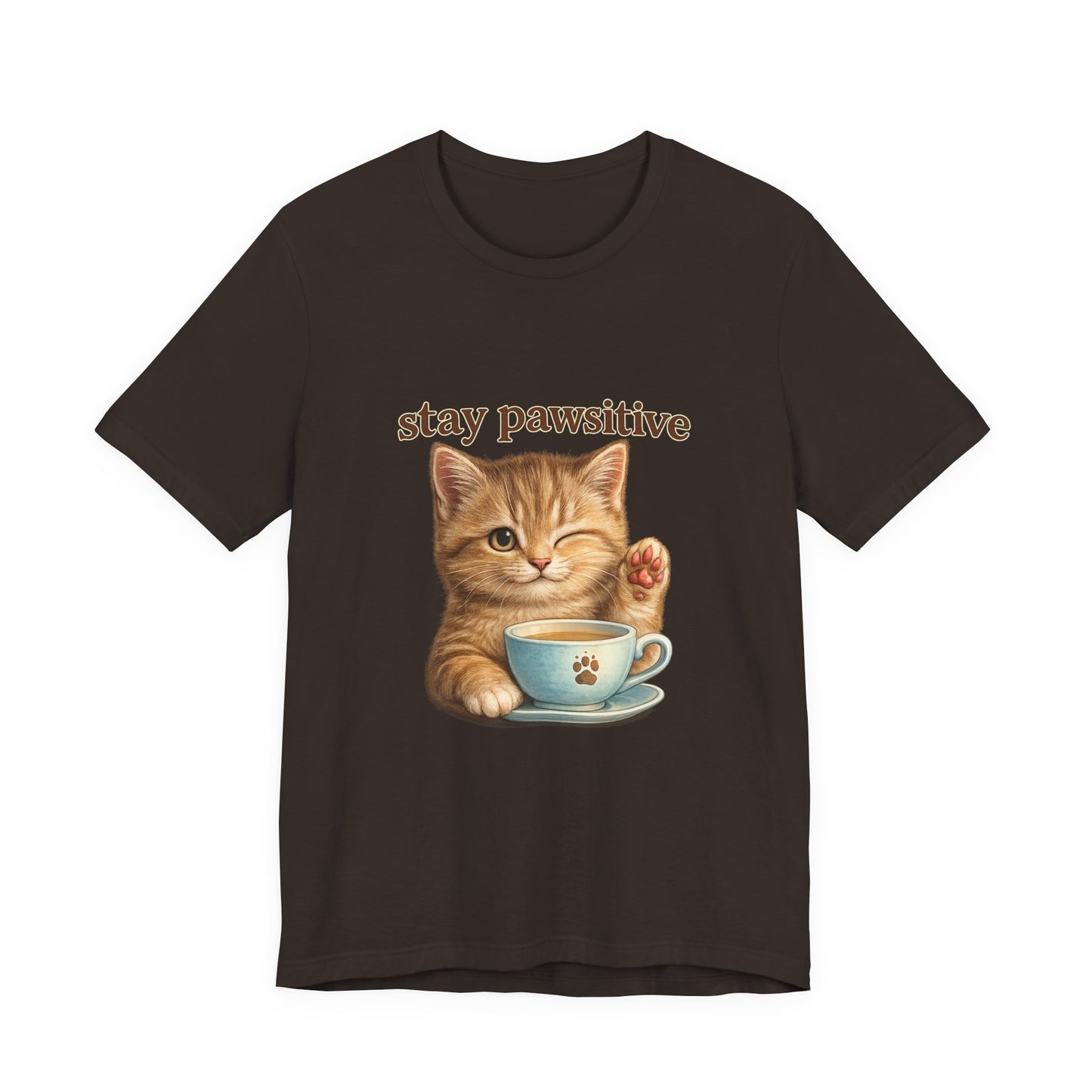 Stay Pawsitive Cute Cat T-Shirt