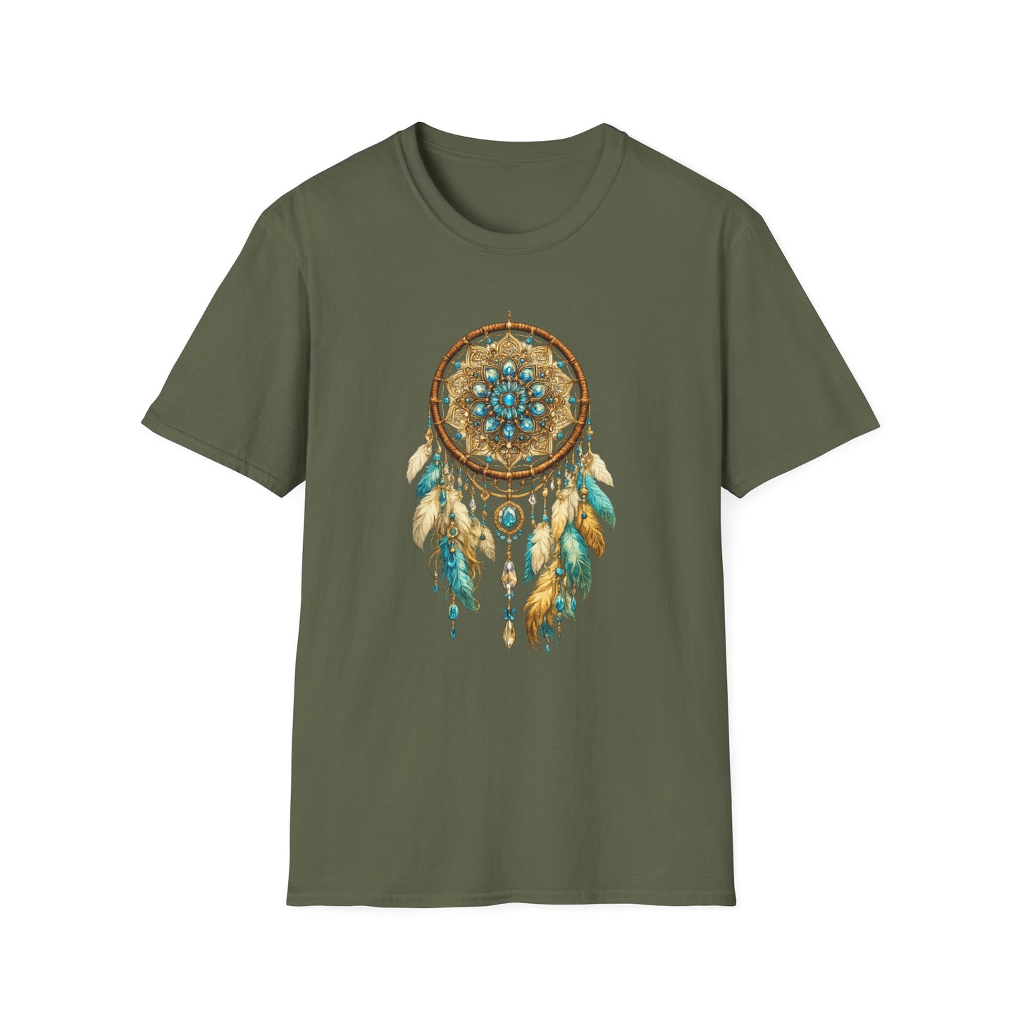 Ornate Turquoise & Gold Dreamcatcher T-Shirt