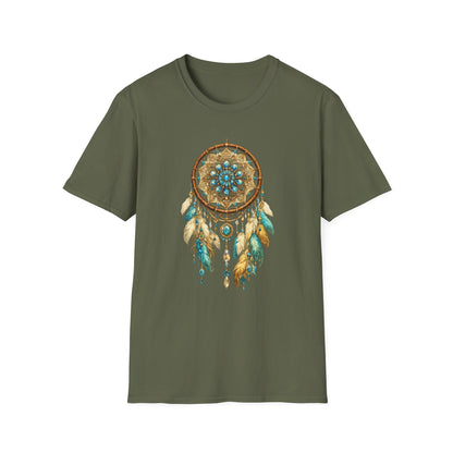 Ornate Turquoise & Gold Dreamcatcher T-Shirt