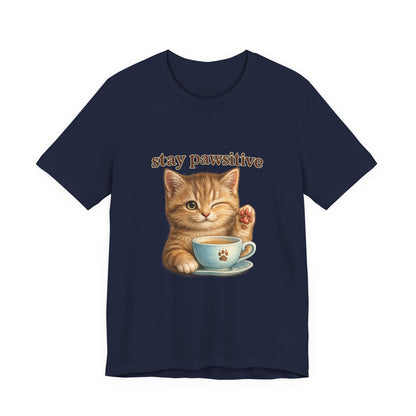 Stay Pawsitive Cute Cat T-Shirt