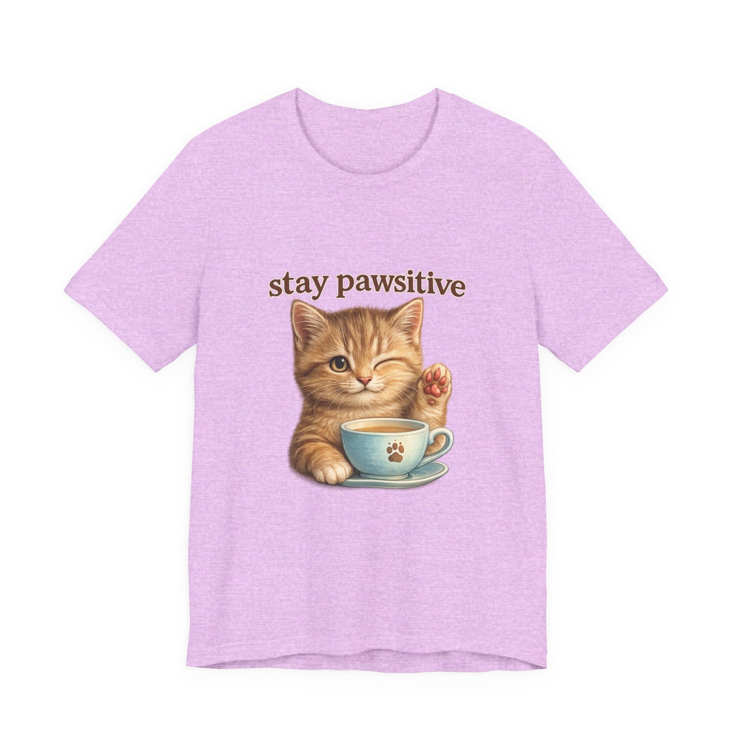 Stay Pawsitive Cute Cat T-Shirt