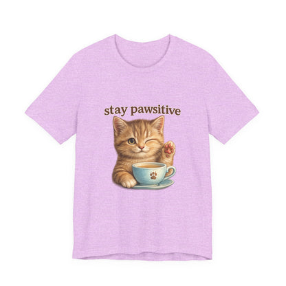 Stay Pawsitive Cute Cat T-Shirt