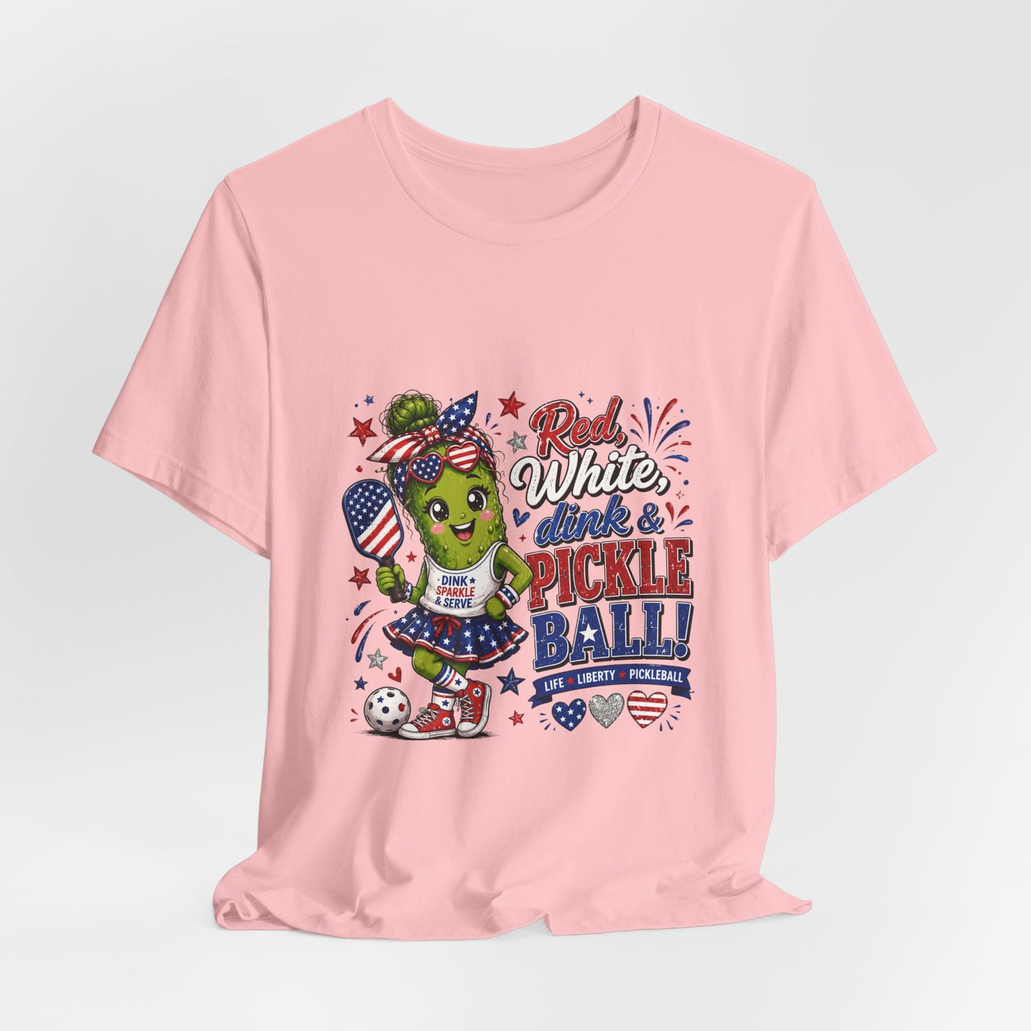 Red, White, Dink & Pickleball Funny Patriotic T-Shirt