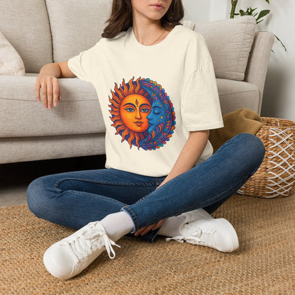 Sun and Moon Sacred Balance Indian Art T-Shirt