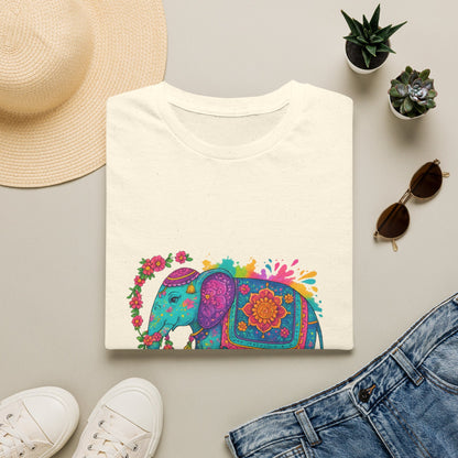 Vibrant Mandala Elephant Indian Art T-Shirt