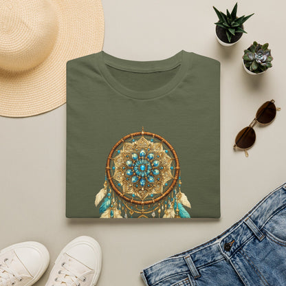 Ornate Turquoise & Gold Dreamcatcher T-Shirt