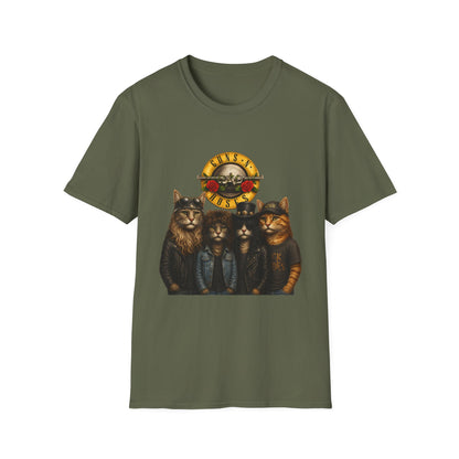 Guns and Roses Cats Funny Band Parody T-Shirt
