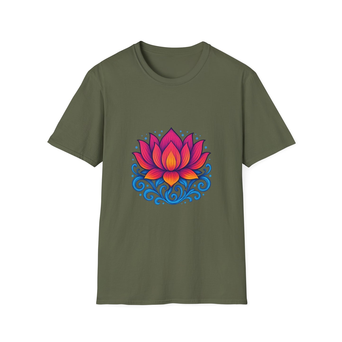 Vibrant Lotus Flower Sacred Indian Art T-Shirt