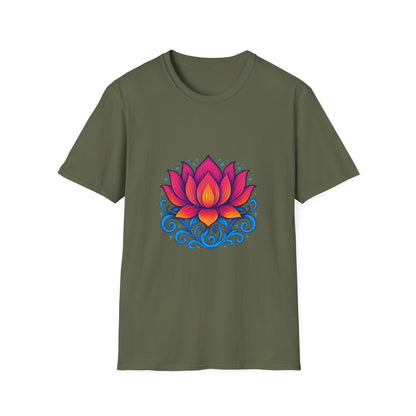Vibrant Lotus Flower Sacred Indian Art T-Shirt