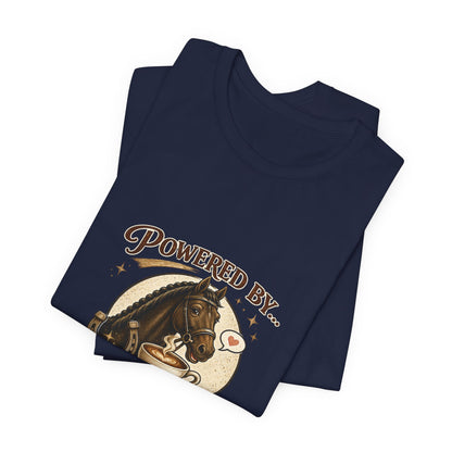 Powered By Coffee & Horses Funny Equestrian T-Shirt