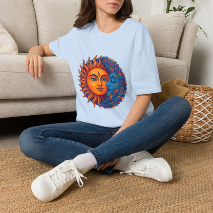 Sun and Moon Sacred Balance Indian Art T-Shirt