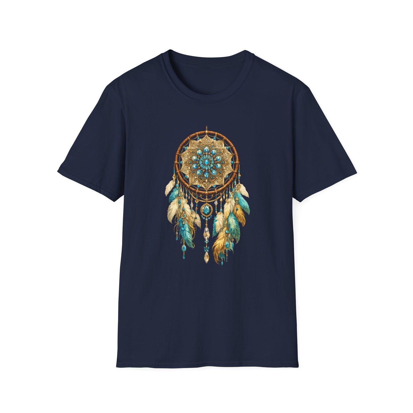 Ornate Turquoise & Gold Dreamcatcher T-Shirt