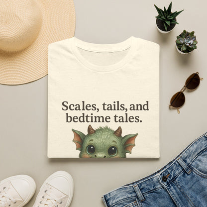 Scales, Tails, and Bedtime Tales Cute Dragon T-Shirt