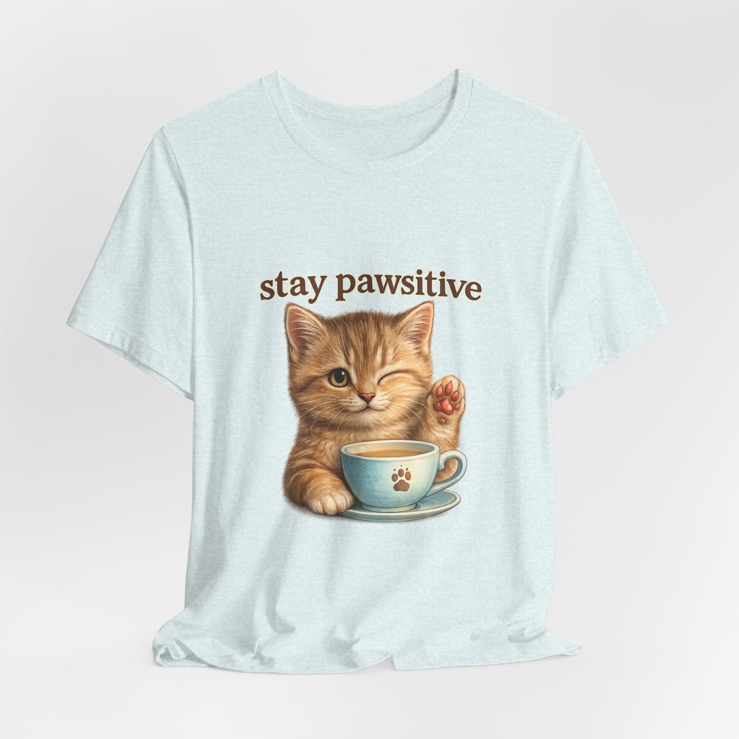 Stay Pawsitive Cute Cat T-Shirt