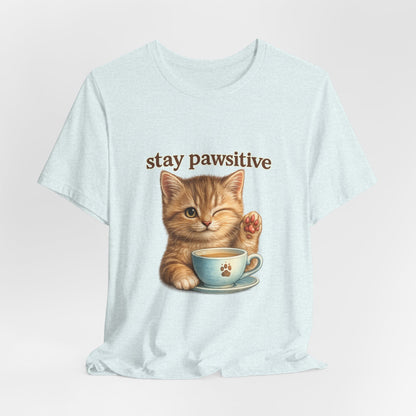 Stay Pawsitive Cute Cat T-Shirt
