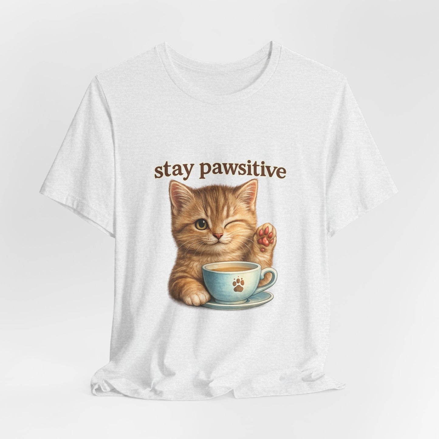 Stay Pawsitive Cute Cat T-Shirt