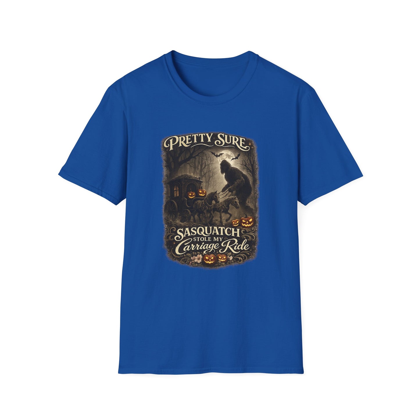 Sasquatch Stole My Carriage Ride Funny Halloween T-Shirt