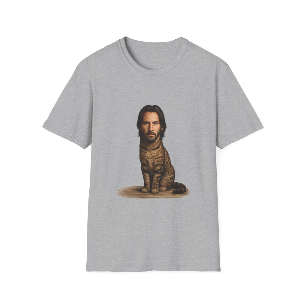 Keanu Reeves Cat Parody — Surreal Celebrity-Style Cat Portrait Shirt