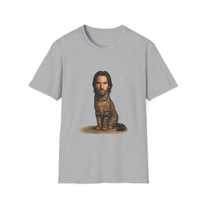Keanu Reeves Cat Parody — Surreal Celebrity-Style Cat Portrait Shirt