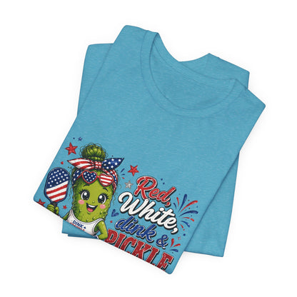 Red, White, Dink & Pickleball Funny Patriotic T-Shirt