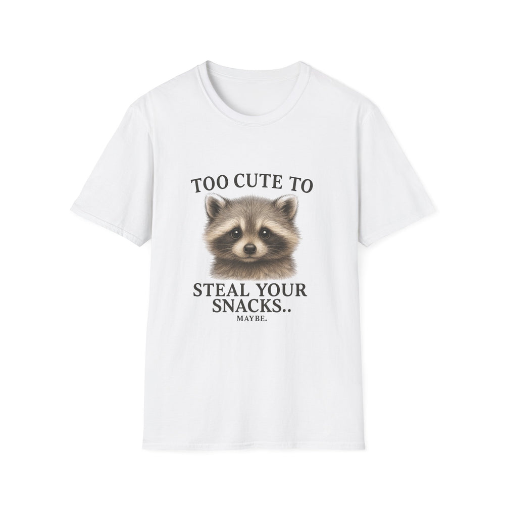 Too Cute to Steal Your Snacks Funny Raccoon T-Shirt