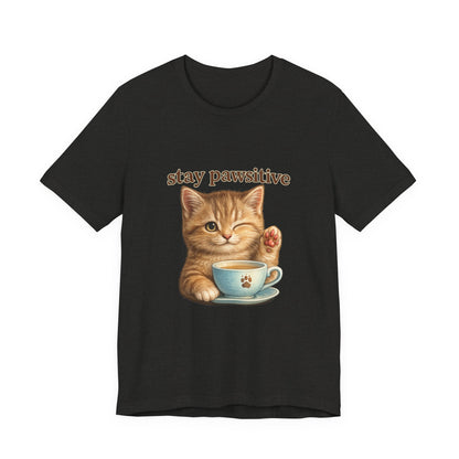 Stay Pawsitive Cute Cat T-Shirt