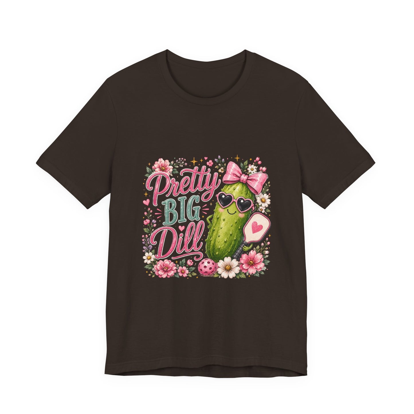 Pretty Big Dill T‑Shirt — Cute Pickleball Graphic Tee with Floral Accents