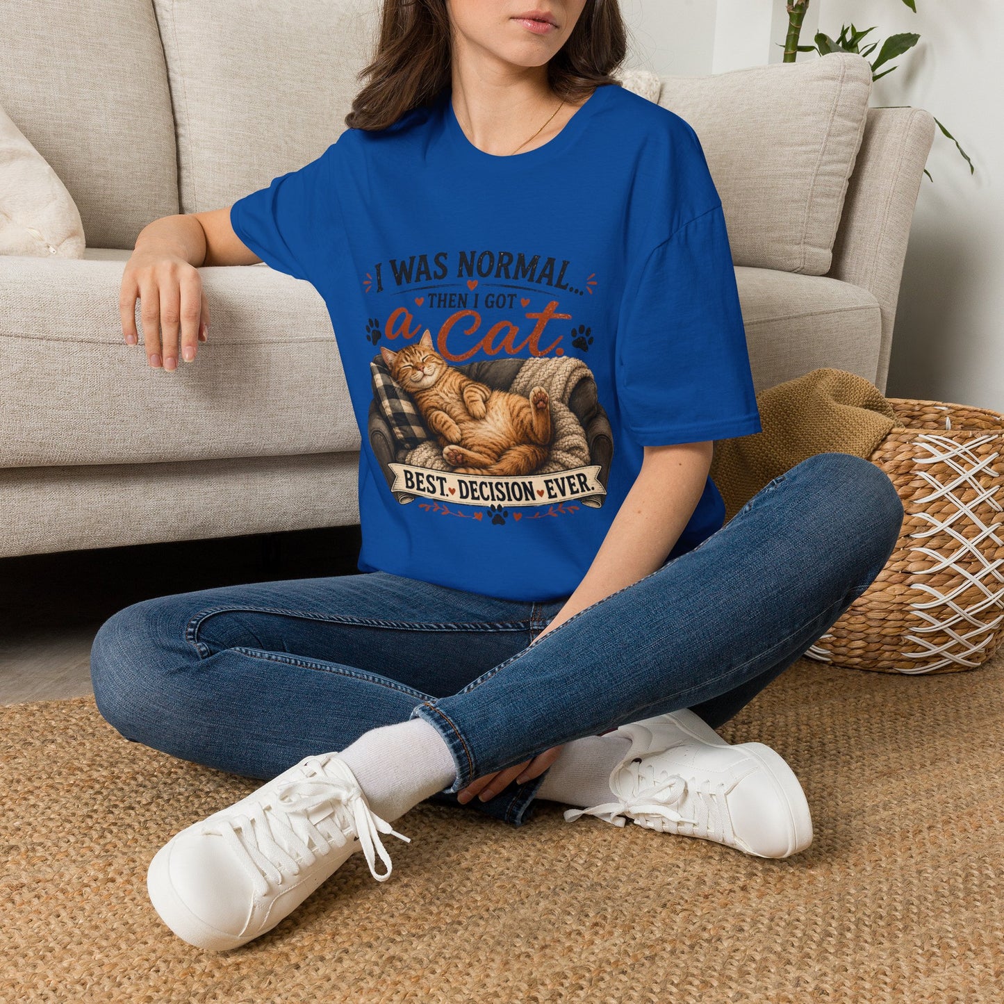 Cat Lover T-Shirt — "I Was Normal Then I Got a Cat" Cozy Graphic Tee