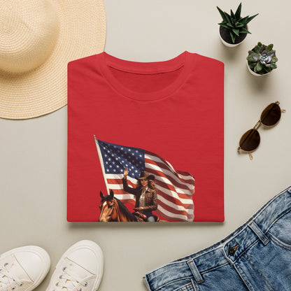 Patriotic Cowgirl American Flag Rodeo T-Shirt